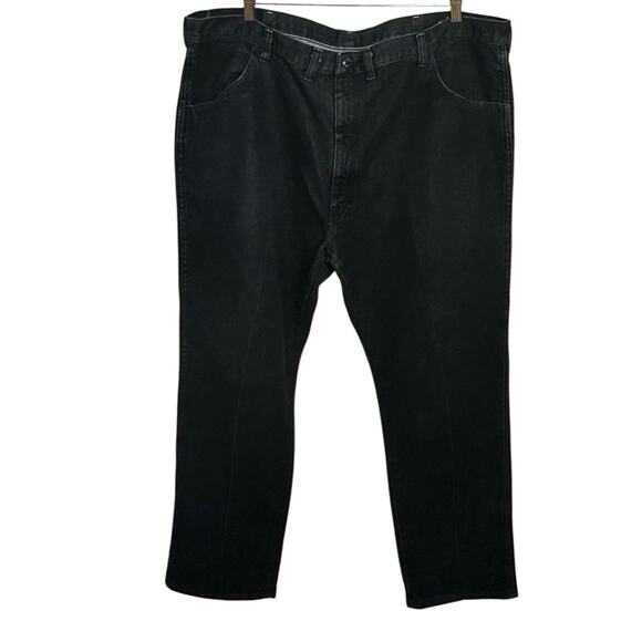 Big Men's Wrangler Straight Fit Jeans Sz 44X30 Black Casual Denim - Picture 5 of 5